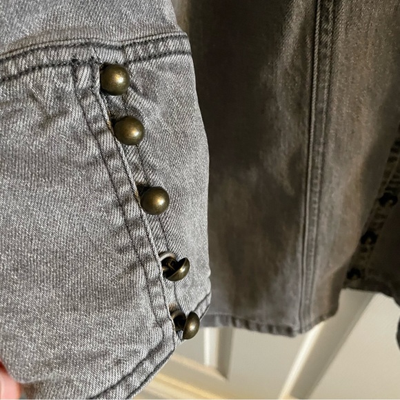 Anthropologie X Pilcro Puff Sleeve Denim Mini Dress Gray - Picture 6 of 11